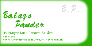 balazs pander business card